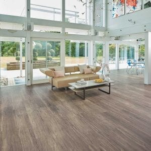 LooseLay Longboard timber flooring product swatch in twilight oak living and dining