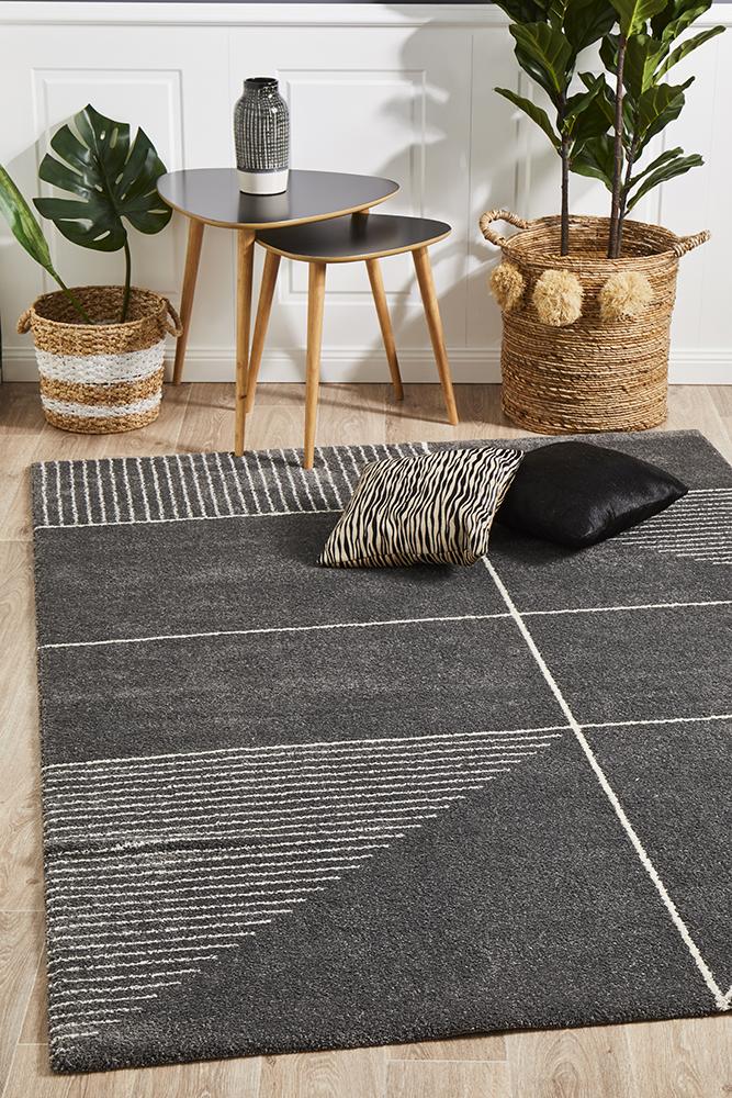 Broadway 935 Charcoal Polyester Polypropylene Rug