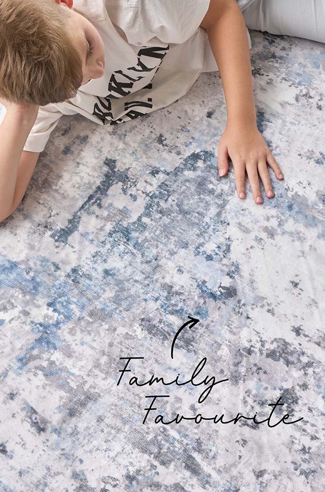 REVIVE CATO BLUE - COLLECTIONS REVIVE - Product Detail - Rectangle Rug - Lifestyle