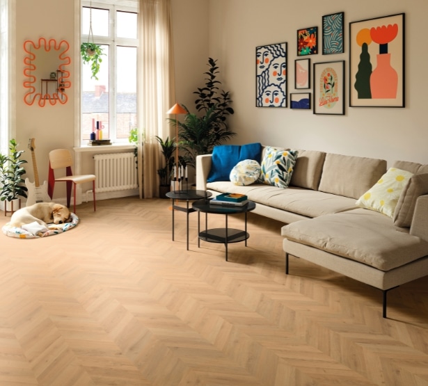 Finfloor Supreme Dijon Cheveron Oak Laminate